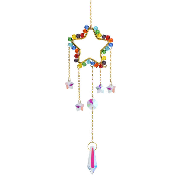 Wholesale rainbow stars and moon four-piece window Chimes