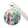 Wholesale Cartoon Cute Animal Time Gem Round Necklace OLY Exclusive