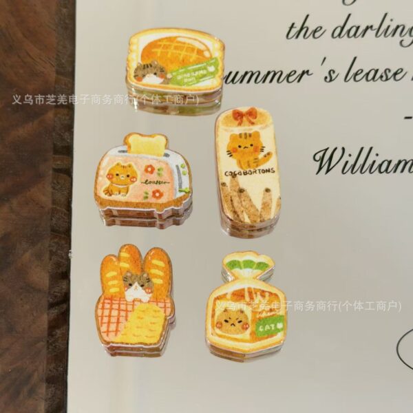 Wholesale 10pcs yellow milk cute cat bread acrylic beads