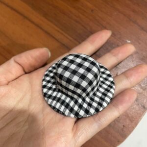 Single black and white plaid hat