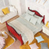 Wholesale 1: 12 Bedding Set Quilt Pillow Model Bedroom Scene Doll Accessories