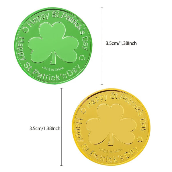 Wholesale St. Patrick's Day Shamrock Plastic Coins Gold Props