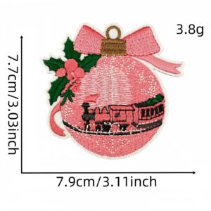 Pink christmas cloth stickers 12 #