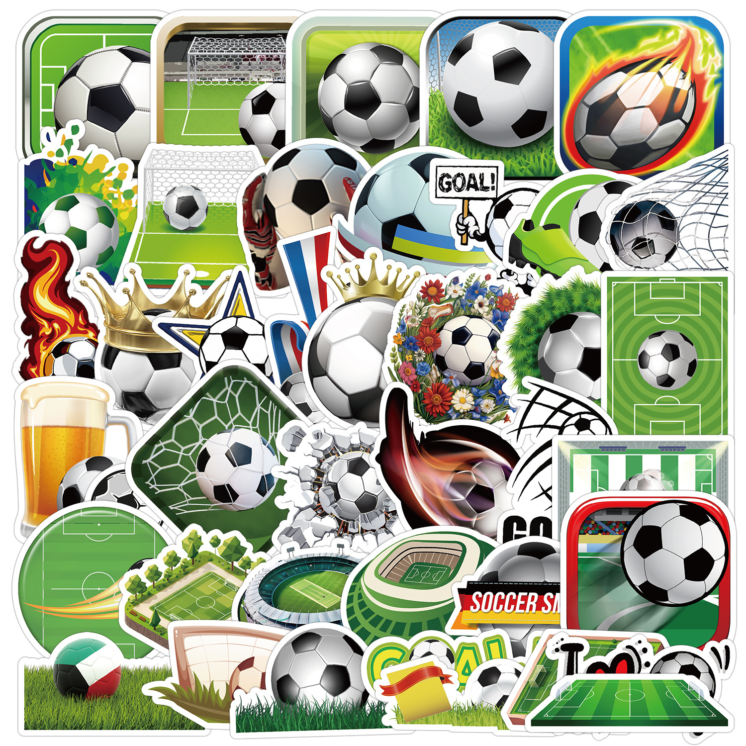 Wholesale 50 football graiti stickers srts ball waterproof decorative stickers