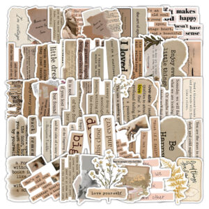 Wholesale 53 Vintage Inspirational English Phrase Waterproof Vinyl Stickers