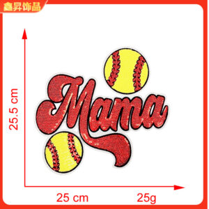Hot melt glue*red and yellow*letter ball*baseball mama*height 25.5*25cm