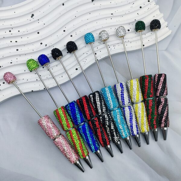 Wholesale Zebra Stripe Pattern Fully Encrusted with Rhinestones Fancy Beadable Pens