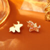 Wholesale Crystal Unicorn Gold Stud Earrings Necklace
