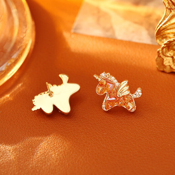 Wholesale Crystal Unicorn Gold Stud Earrings Necklace