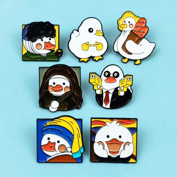 Wholesale Cute and diverse cartoon duck badge brooch