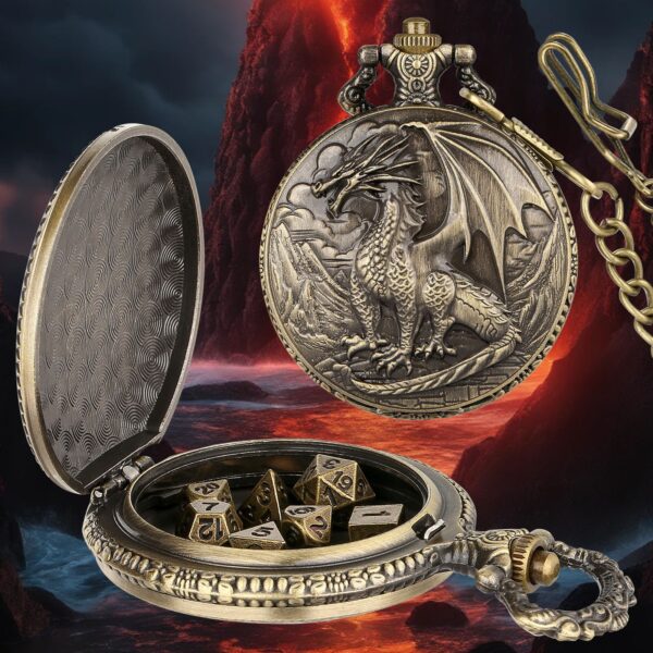 O1CN01KiKgZj1wPSEalf7x4_2219096156300-0-cib Wholesale Embossed dragon standing, swinging tail containing dice pocket watch