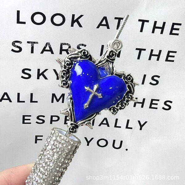 Wholesale 10pcs Thorn Dark Gothic Peach Heart Pottery Mud Straight Hole Beads