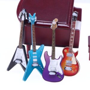 Wholesale doll house mini simulation electric guitar Doll Accessories