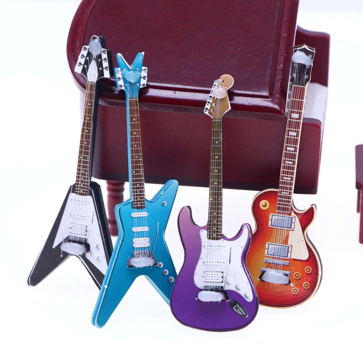 Wholesale doll house mini simulation electric guitar Doll Aessories