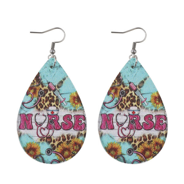 O1CN01KixDjf1ZzQHXaei64_2214986983265-0-cib Wholesale Nurse's Day western style leopard print sunflower leather pendant earrings