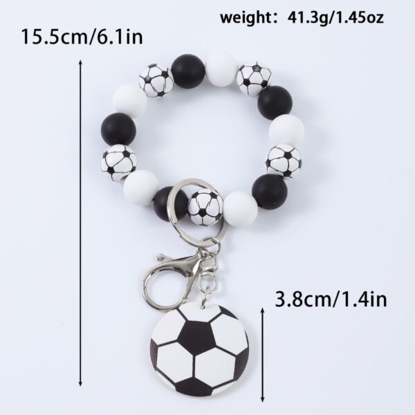 Wholesale Cartoon Sports Beaded Keychains Basketball Football Volleyball Pendant