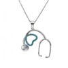 Wholesale heart-shaped stethoscope pendant necklace luxuryclavicle chain