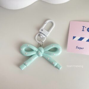 Polka dot bow - mint green