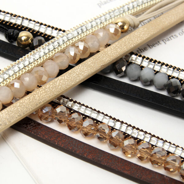 Wholesale Bohemian style multi-layered diamond-encrusted bracelet
