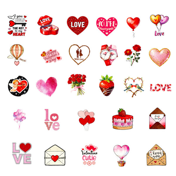 Wholesale 56pcs Valentine's Day Series Creative Graffiti Stickers