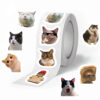 Wholesale 500 sheets/roll of adhesive tape with cat expressions Waterproof Vinyl Stickers