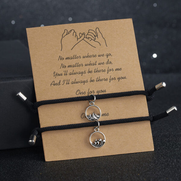 Wholesale Mountain Alliance Oath Magnetic Couple Weaving Bracelet Set