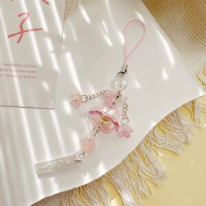24b79 glazed cherry blossom wind chime pendant [pink]