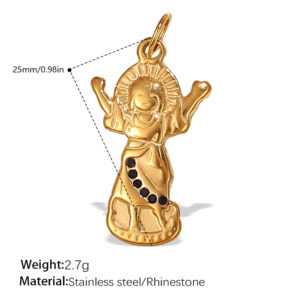 Pj332bkg black diamond gold pendant