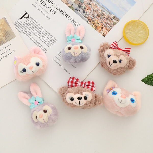 Wholesale Cartoon plush doll head doll cute rabbit bear brooch OLY Exclusive