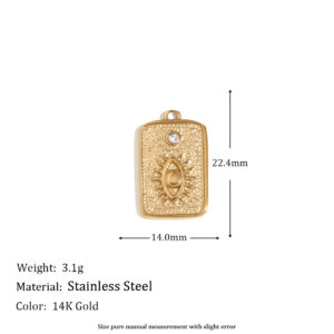 Square Eyes Pendant-Gold
