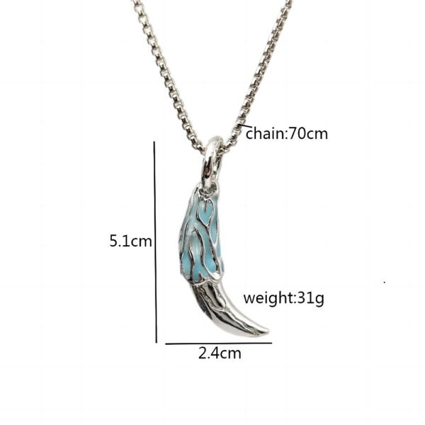 O1CN01Ksmfom2IVKfGmUpoH_3919529291-0-cib Wholesale Men's Spike Flame Pattern necklace Dark Luminous Pendant