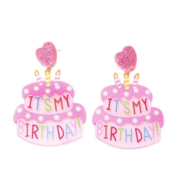 Wholesale Colorful letter cake cute acrylic earrings