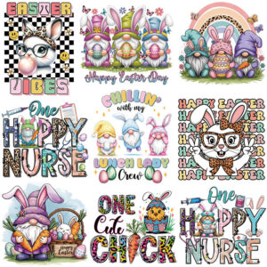 Wholesale Easter Rabbit Radish UV DTF Ready to Press Transfers Wrap