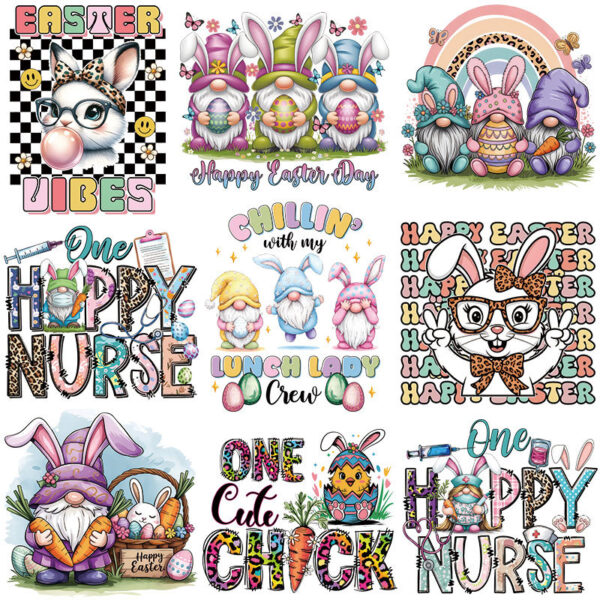 Wholesale Easter Rabbit Radish UV DTF Ready to Press Transfers Wrap