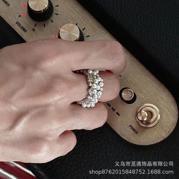 O1CN01KvA1MI1k0virk7eoH_2221230424622-0-cib Wholesale Light Luxury Pearl Zircon Open Ring Niche Exquisite Finger Ring