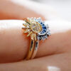 Wholesale Sun and Moon Glory Stacked Ring Opening Ring