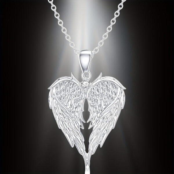 Wholesale Silver Angel Wings Heart Wings Necklace