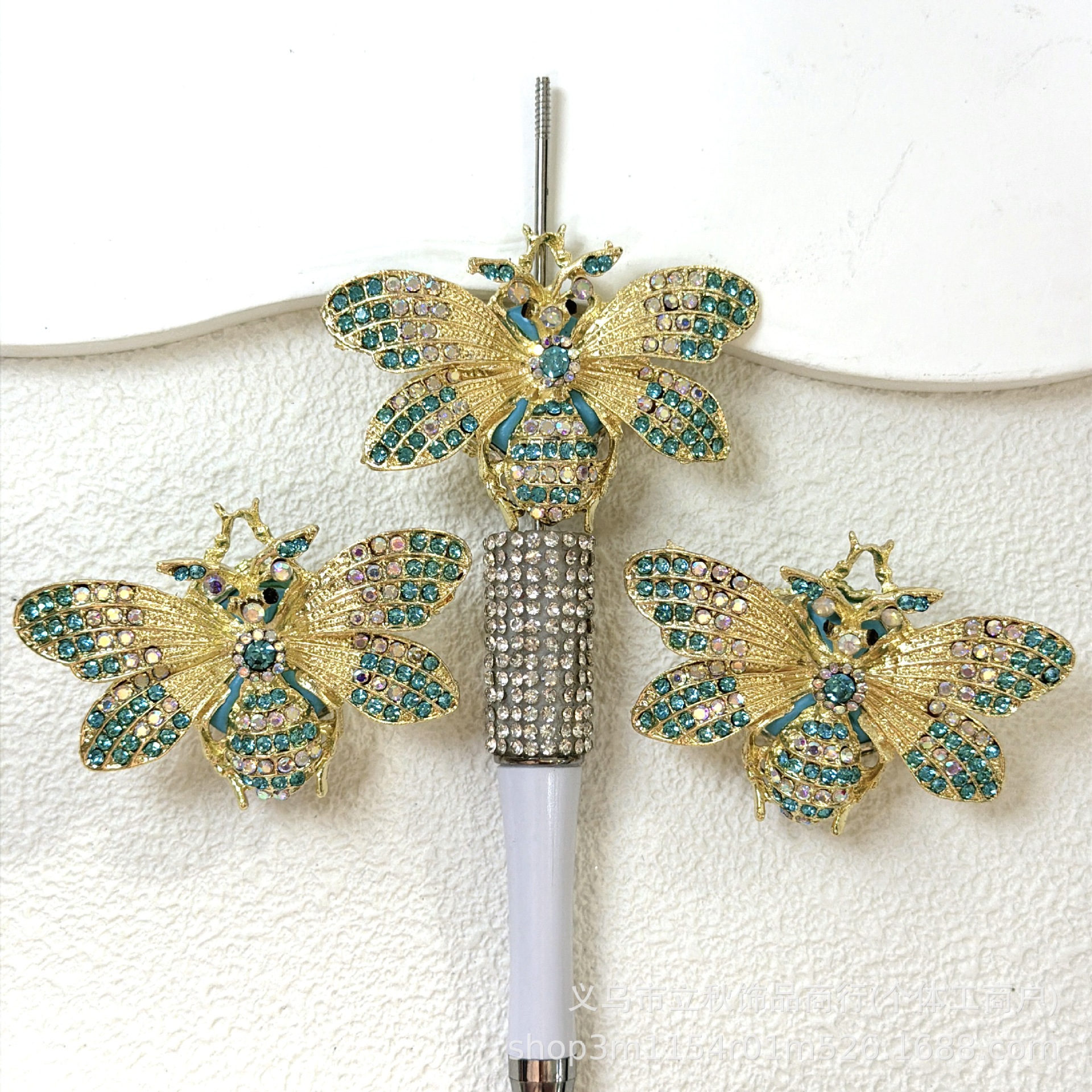 Wholesale Bee inlaid diamond straight hole beads aessory