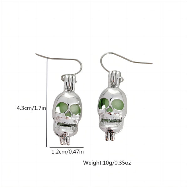Wholesale Halloween smooth hollow skeleton luminous ghost head earrings