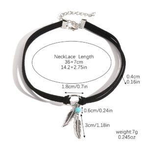 N2111-12H black leaf neck chain