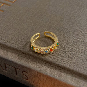 Colorful zircon ring