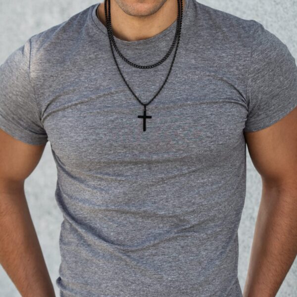 O1CN01L2yDD31xvngtEBktZ_2208907706506-0-cib Wholesale Golden cross double layered titanium steel necklace