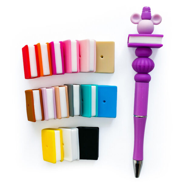Wholesale colorful stacked book rectangular books Focal Beads