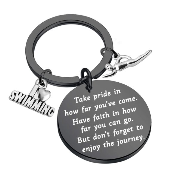 Wholesale Swimming Stainless Steel Keychain Backpack Pendant