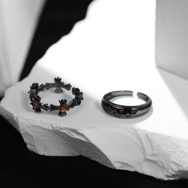 Wholesale Dark Gothic style cross retro ring