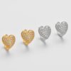 Wholesale Style Full Diamond Heart Earrings, Women's Ear Clips