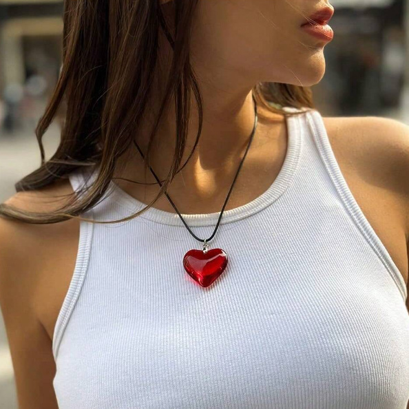 Wholesale Red Bright Love Valentine's Day Necklace