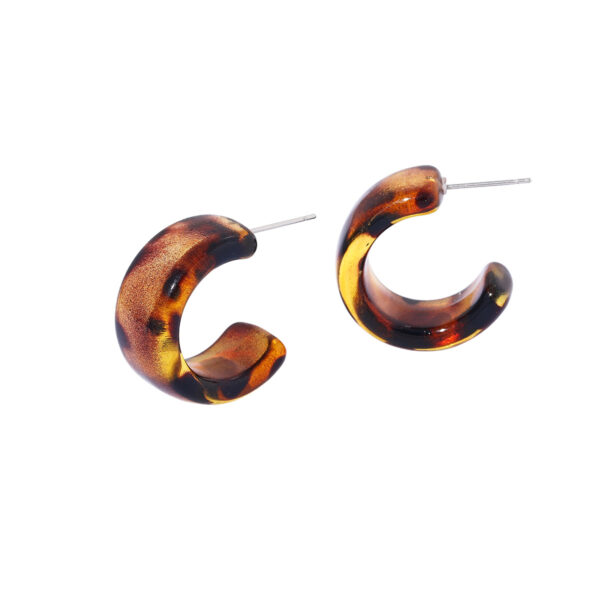Wholesale Amber-colored stainless steel stud earrings
