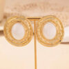 Wholesale Geometric Circle Golden Pearl Vintage Earrings