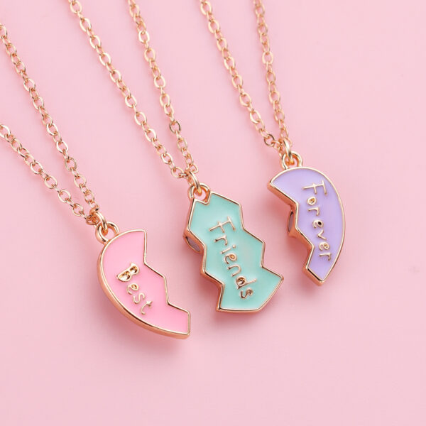 Wholesale love necklace good friend necklace set alloy oil drop jewelry